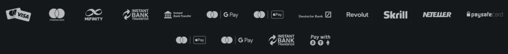 HugoBets Casino méthodes de paiement avec Visa, Mastercard, Google Pay, Skrill, Neteller et crypto